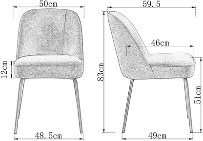 Churn Dining Chairs - Velvet Cushioned Set of two