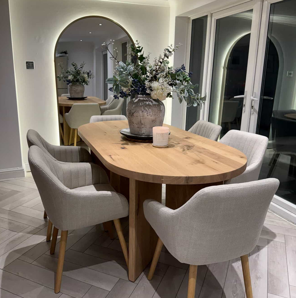 Solid Oak Ovum Dining Table