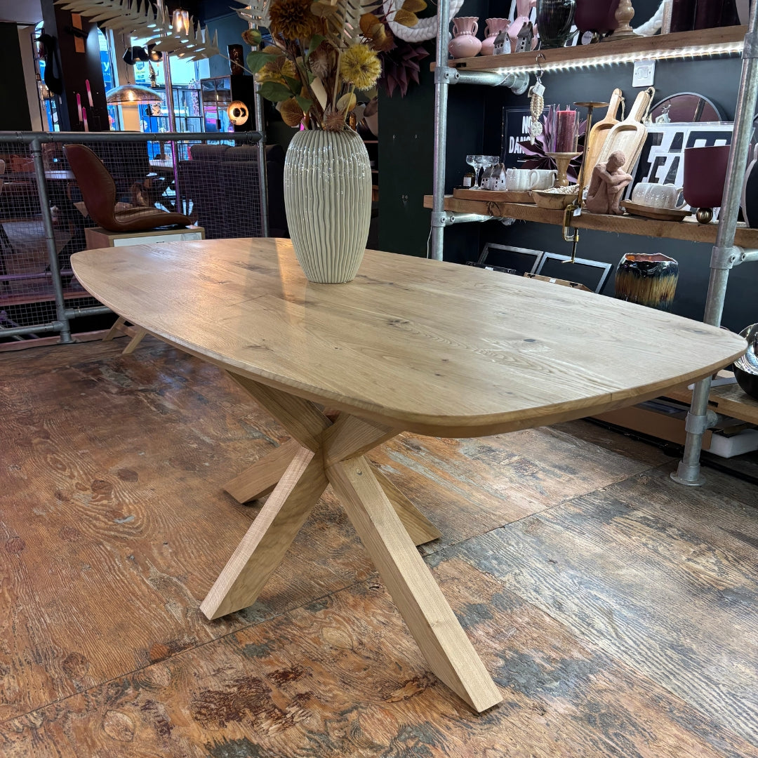 Solid Oak Danish Oval Dining Table