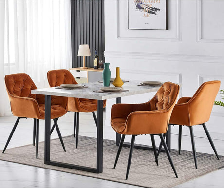 Dalby Thick cushioned velvet Dining Chairs - Set of Two