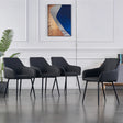 Bronx Dining Chair - High arm rest - set of 2 Chairs Masterplank UK Grey PU