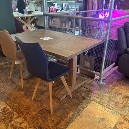 Solid Oak Tona Dining Table and Benches - Oak legs