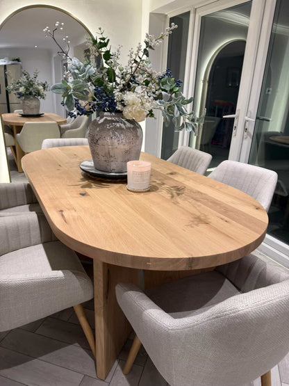 Solid Oak Ovum Dining Table
