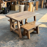 Ex Demo - Boscobel Solid Oak Dining table 120cm x 84cm - 2 Benches