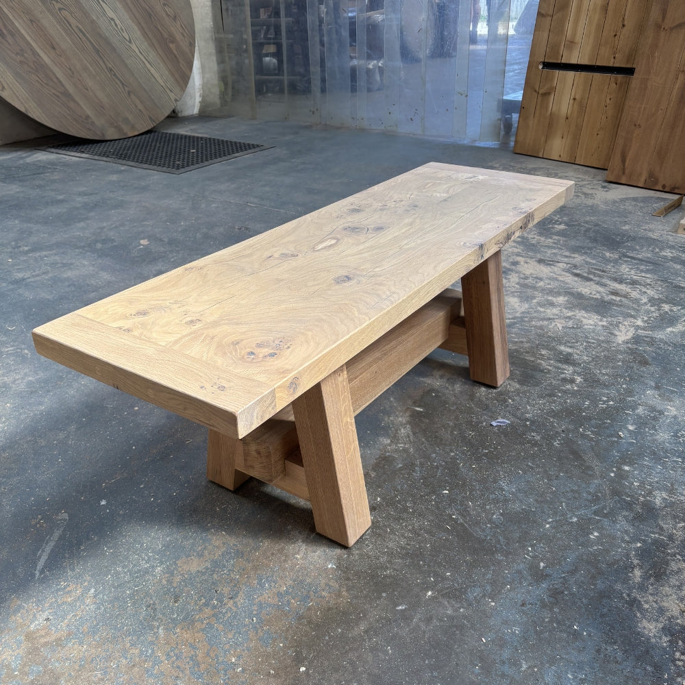 Ex Demo - Solid Oak Boscobel Bench - 120cm x 39cm