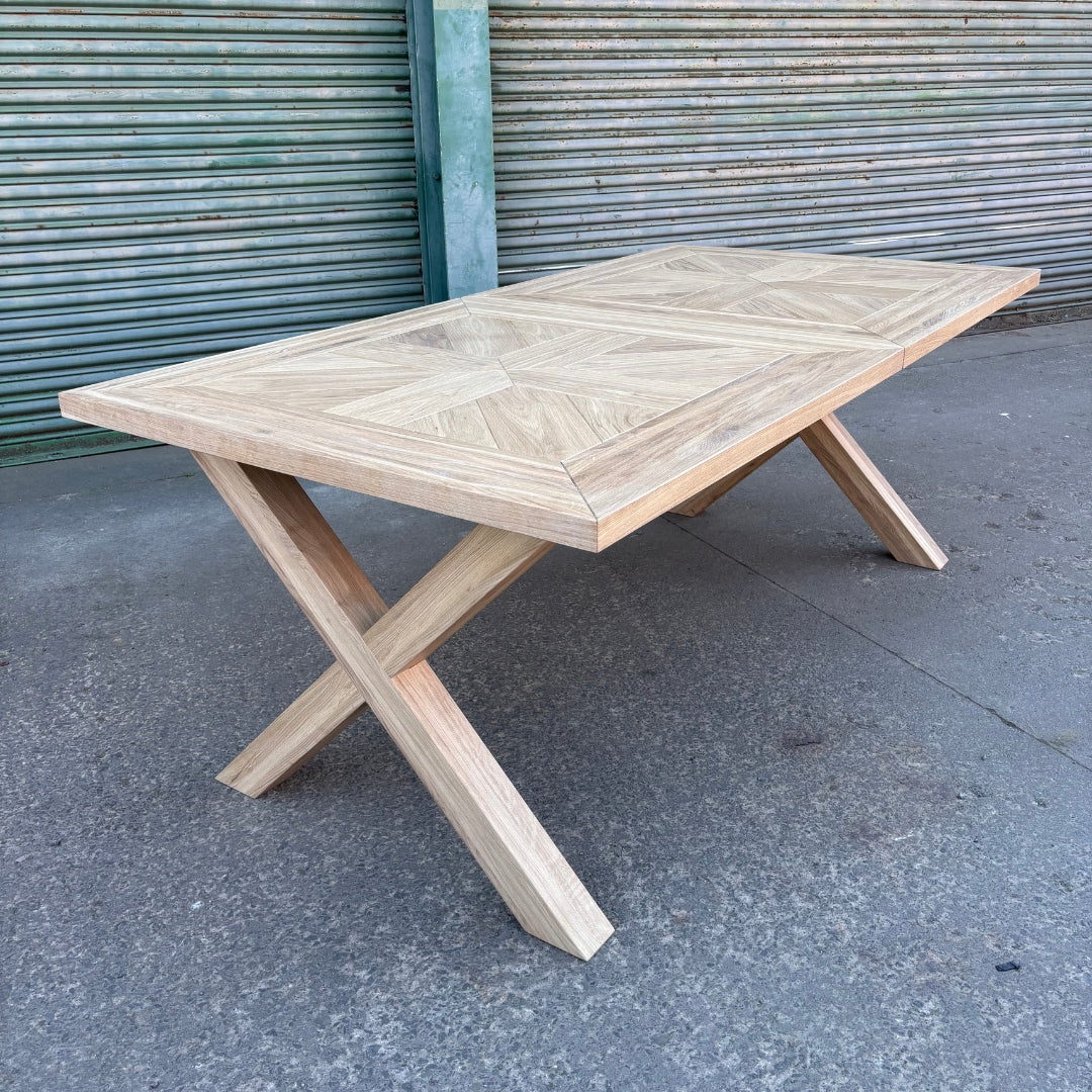 Ex Demo - Oakley Central Extending Solid Oak Dining table