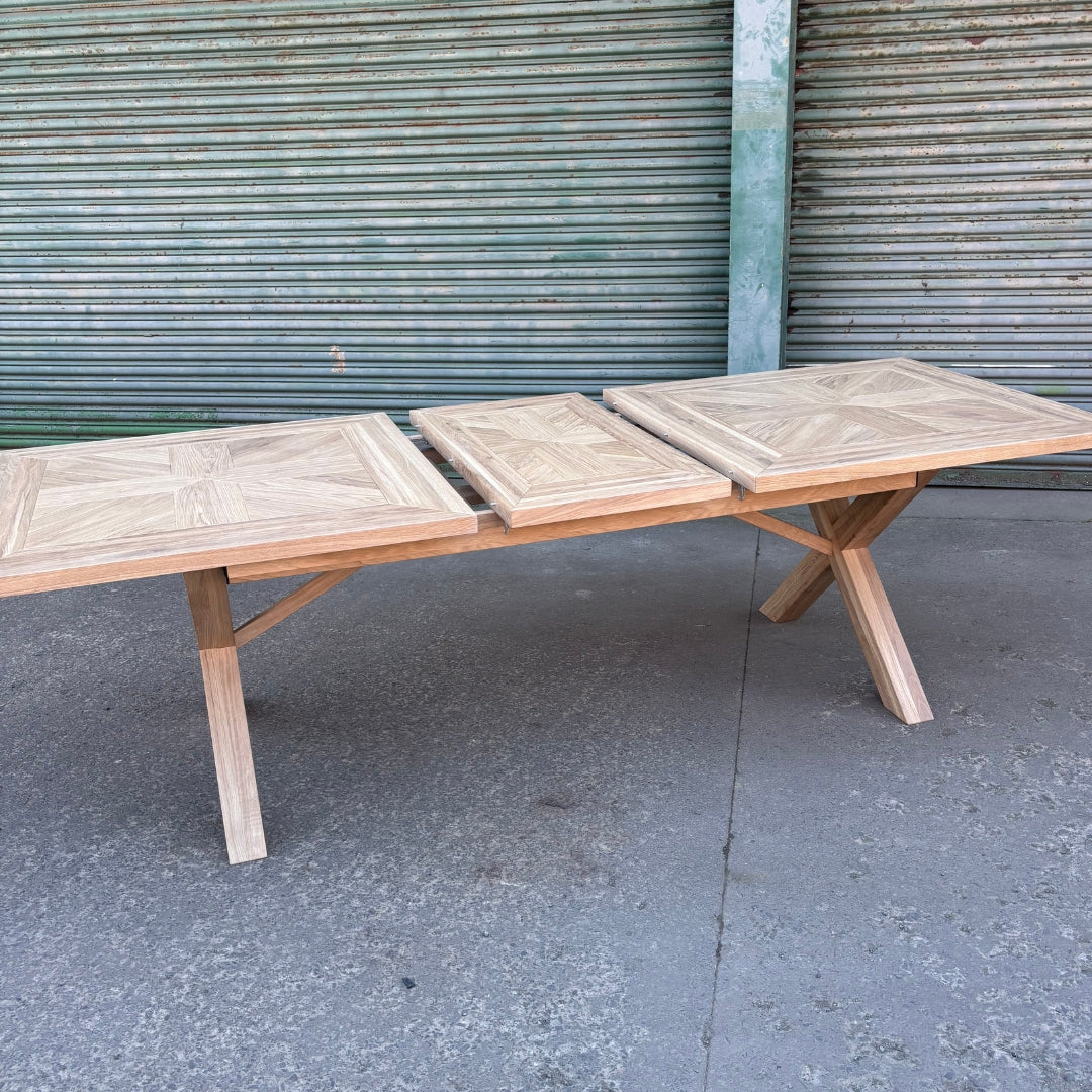 Ex Demo - Oakley Central Extending Solid Oak Dining table