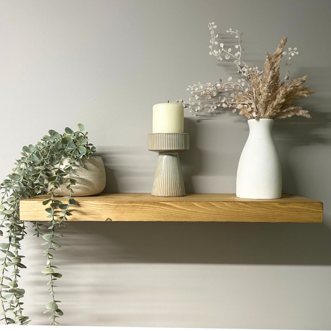 Rustic floating shelf handmade wooden masterplank uk