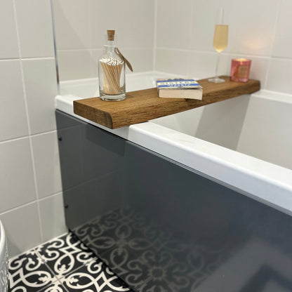 Solid Oak Live edge bath shelf