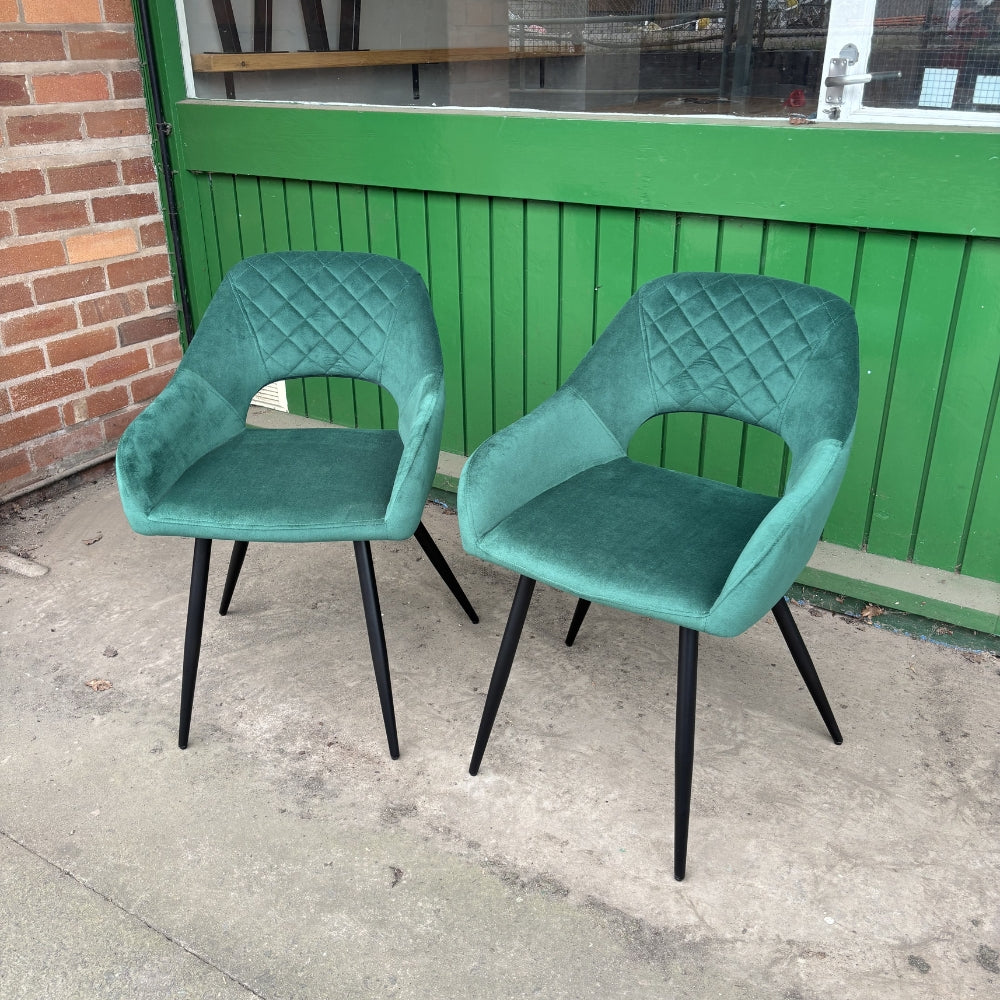 Warren Dining Chairs - EX demo - Green Velvet Set of Two