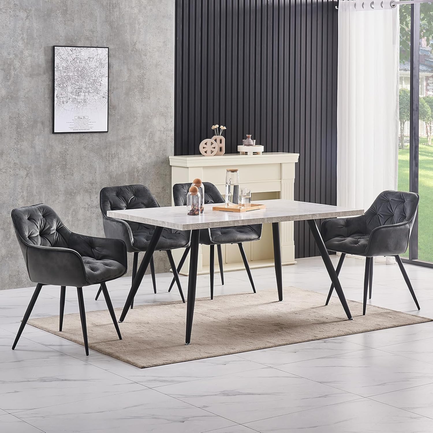 Dalby Thick cushioned velvet Dining Chairs - Set of Two