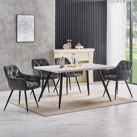 Dalby Thick cushioned velvet Dining Chairs - Set of Two