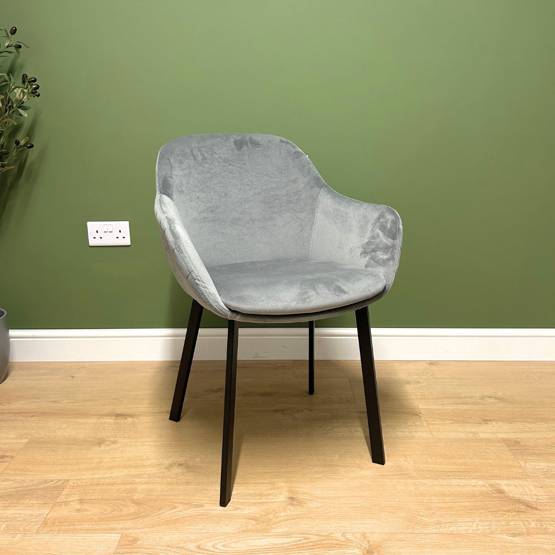 Hafren Dining Chair masterplank shop velvet green grey chair