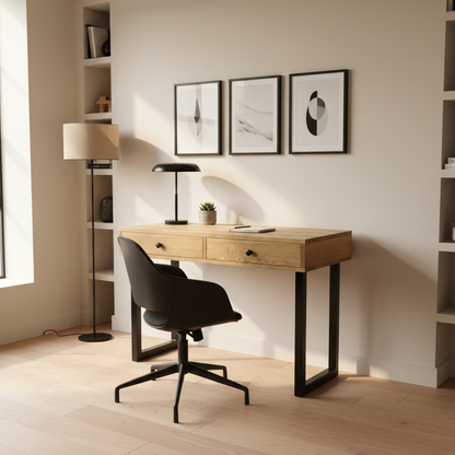 Solid Oak Box Drawer Desk - Customisable Length and Legs