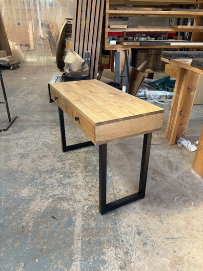 Solid Oak Box Drawer Desk - Customisable Length and Legs