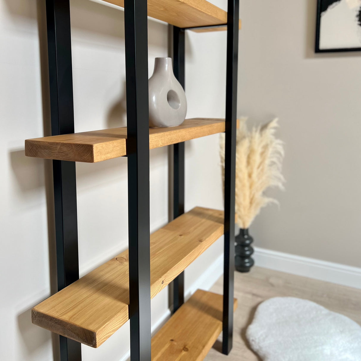 Bookcase storage rack - Pine Wall Shelves & Ledges Masterplank UK   