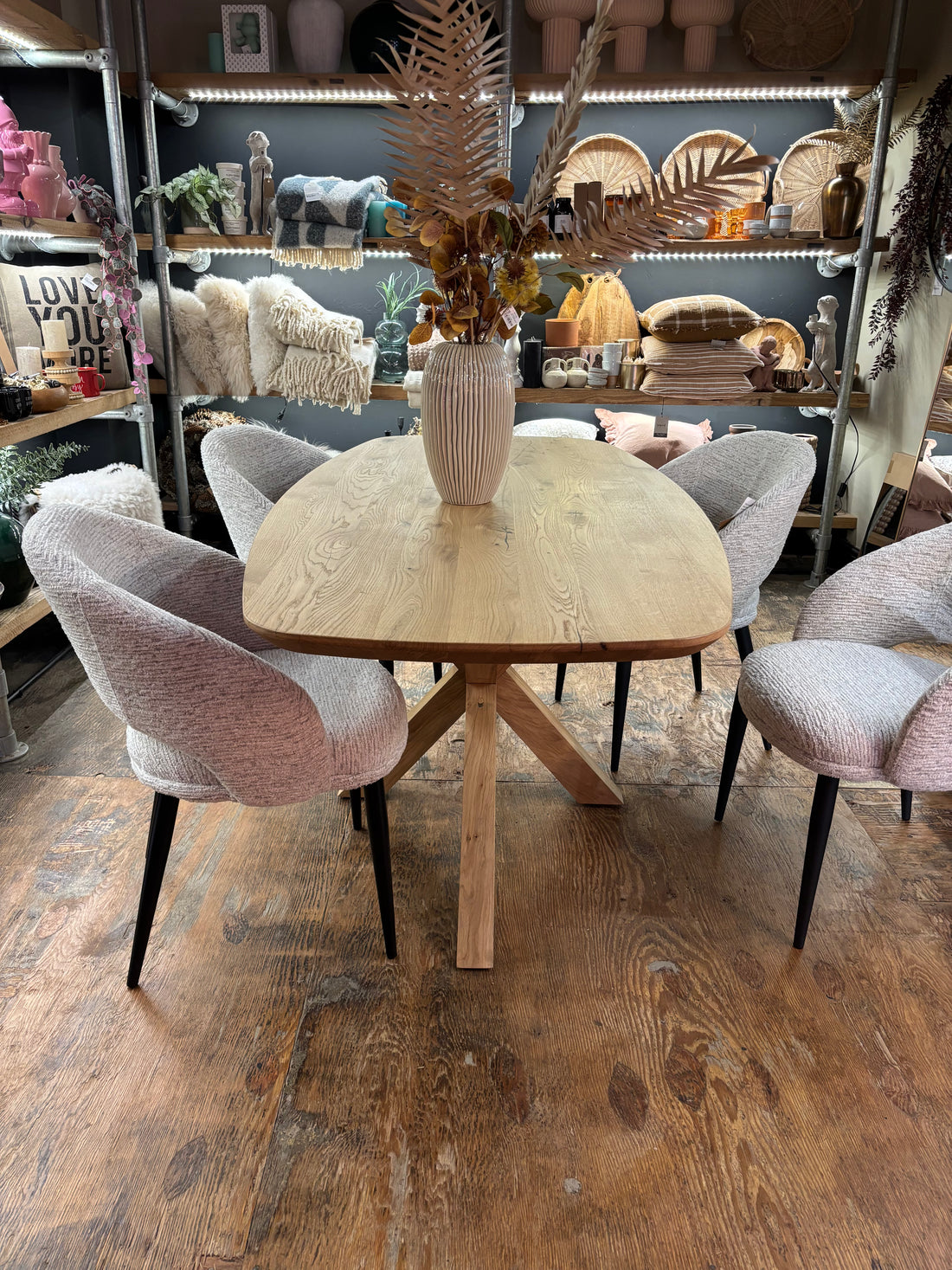 Ex Demo - Solid Oak 180cm x 90cm Danish Oval Table