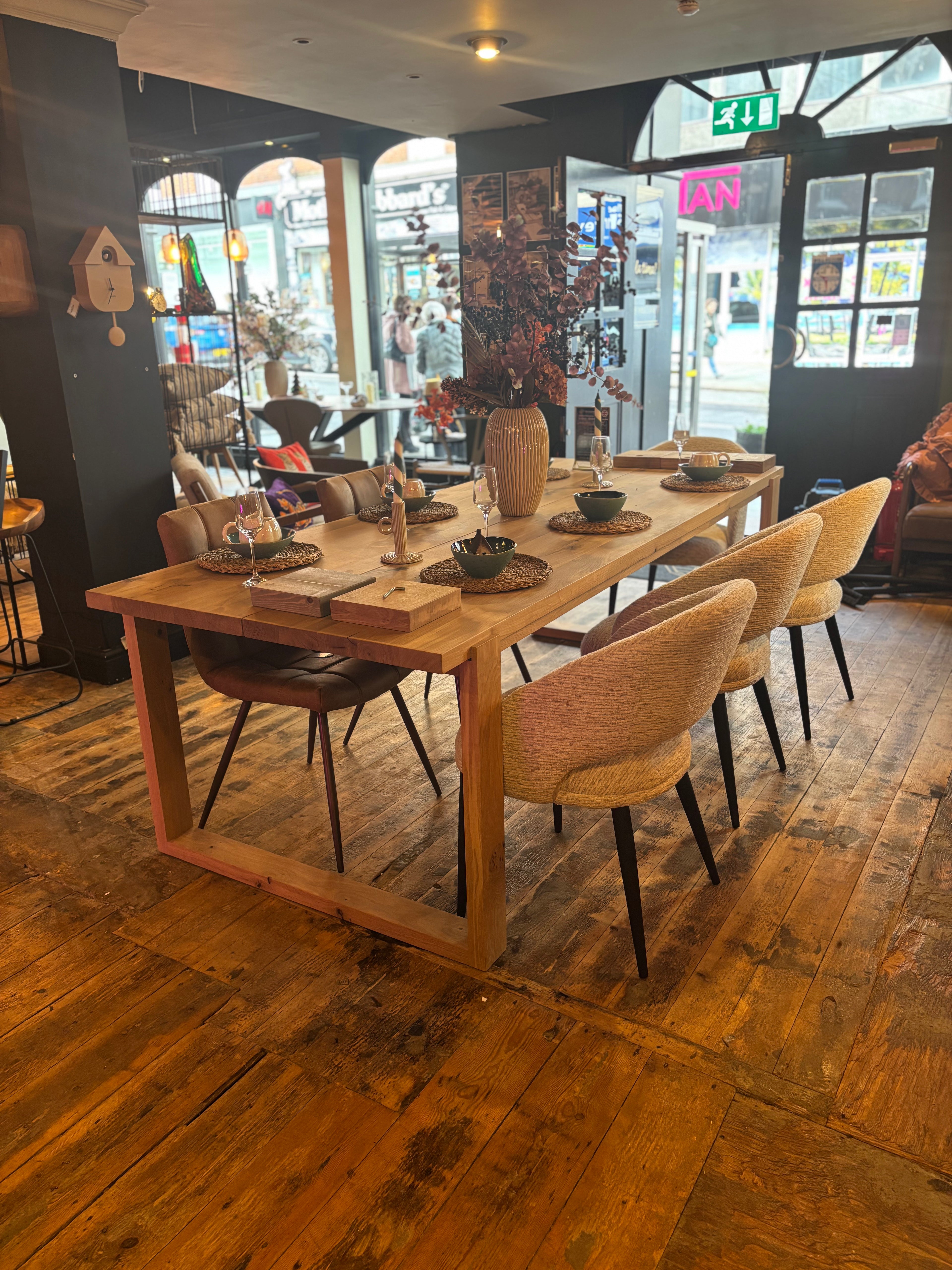 Ex Demo - Solid Oak Burnan Dining Table - 240cm x 100cm