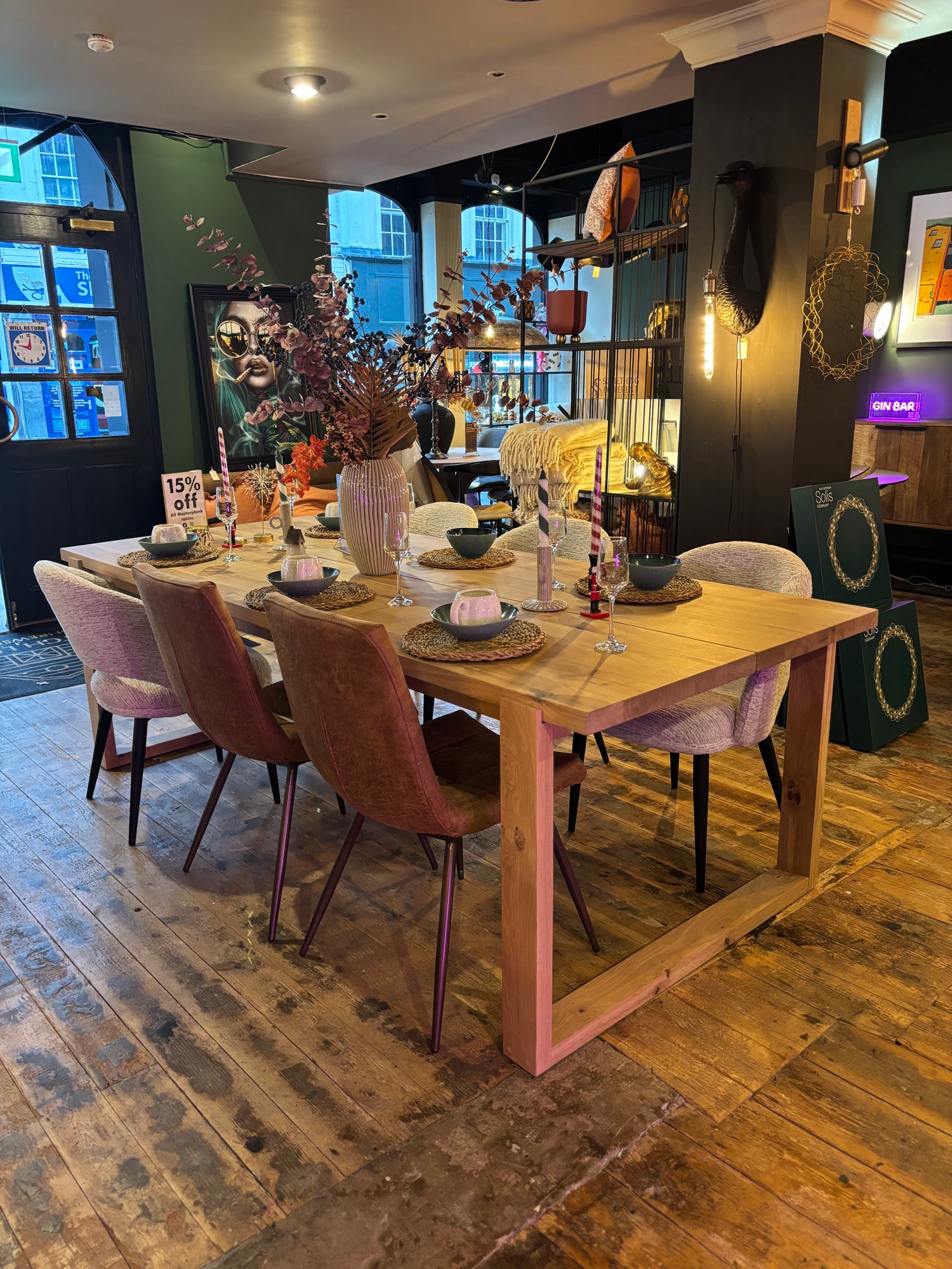 Ex Demo - Solid Oak Burnan Dining Table - 240cm x 100cm