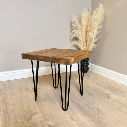 Rustic coffee / bedside table hairpin legs. Tables masterplank-shop   