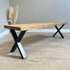 Rustic Dining Bench - Cross leg Bench masterplank-shop   