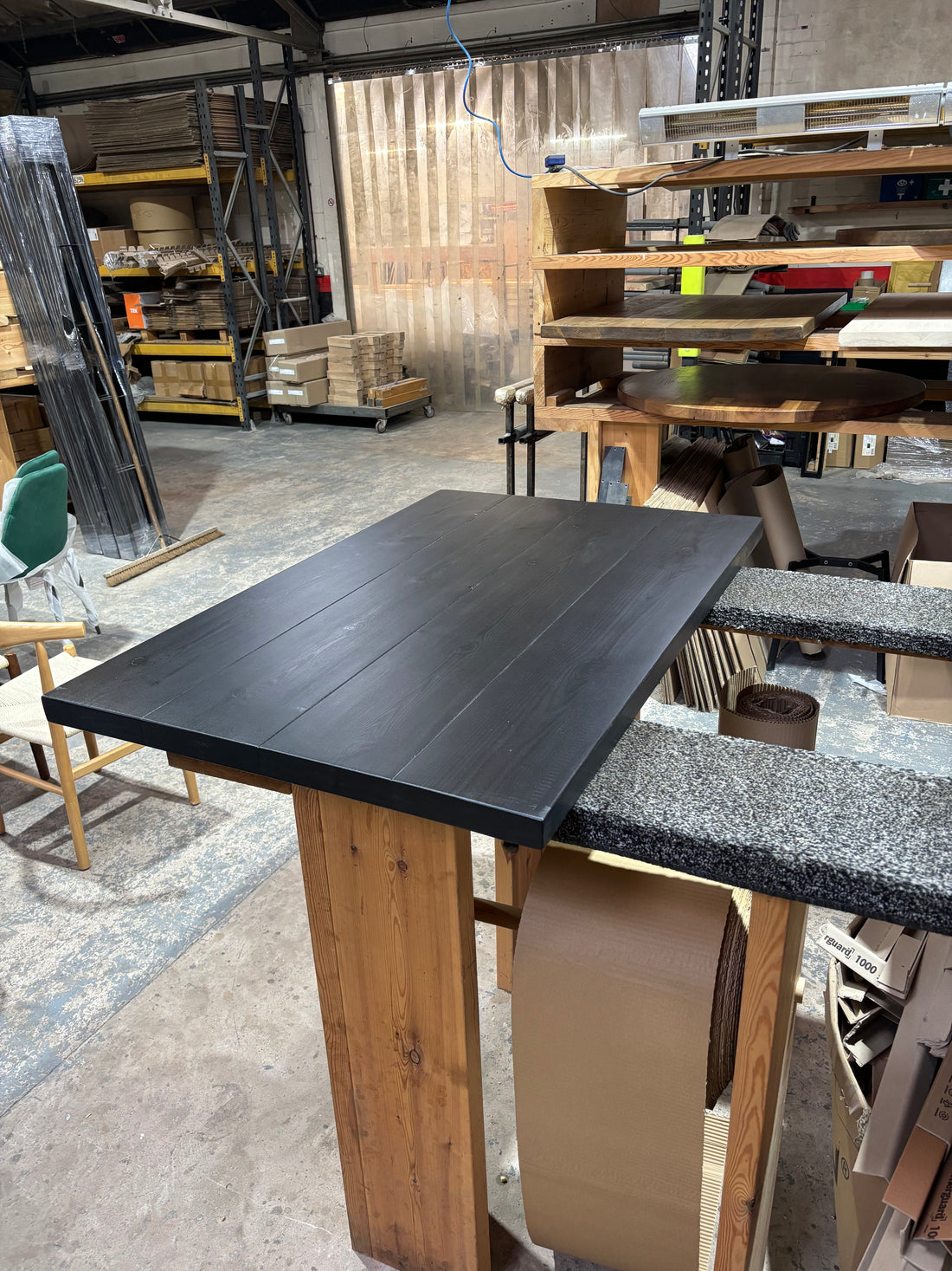 Ex Demo - 120cm x 78cm Black Dining Table - Choose your legs