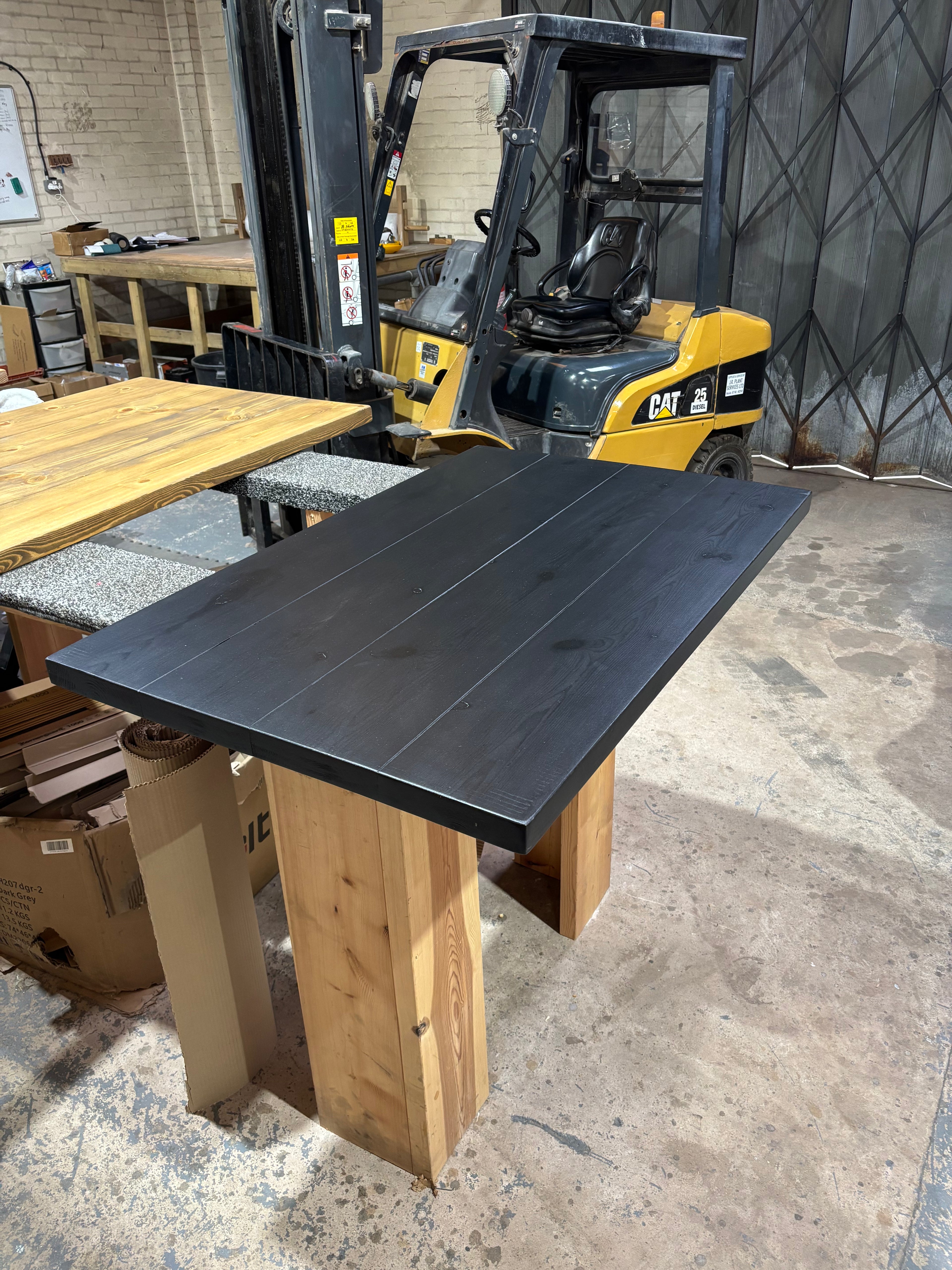Ex Demo - 120cm x 78cm Black Dining Table - Choose your legs