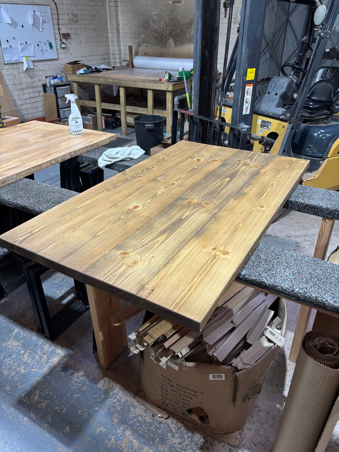 Ex Demo - 150cm x 88cm Smoked Oak Dining Table - Choose your legs