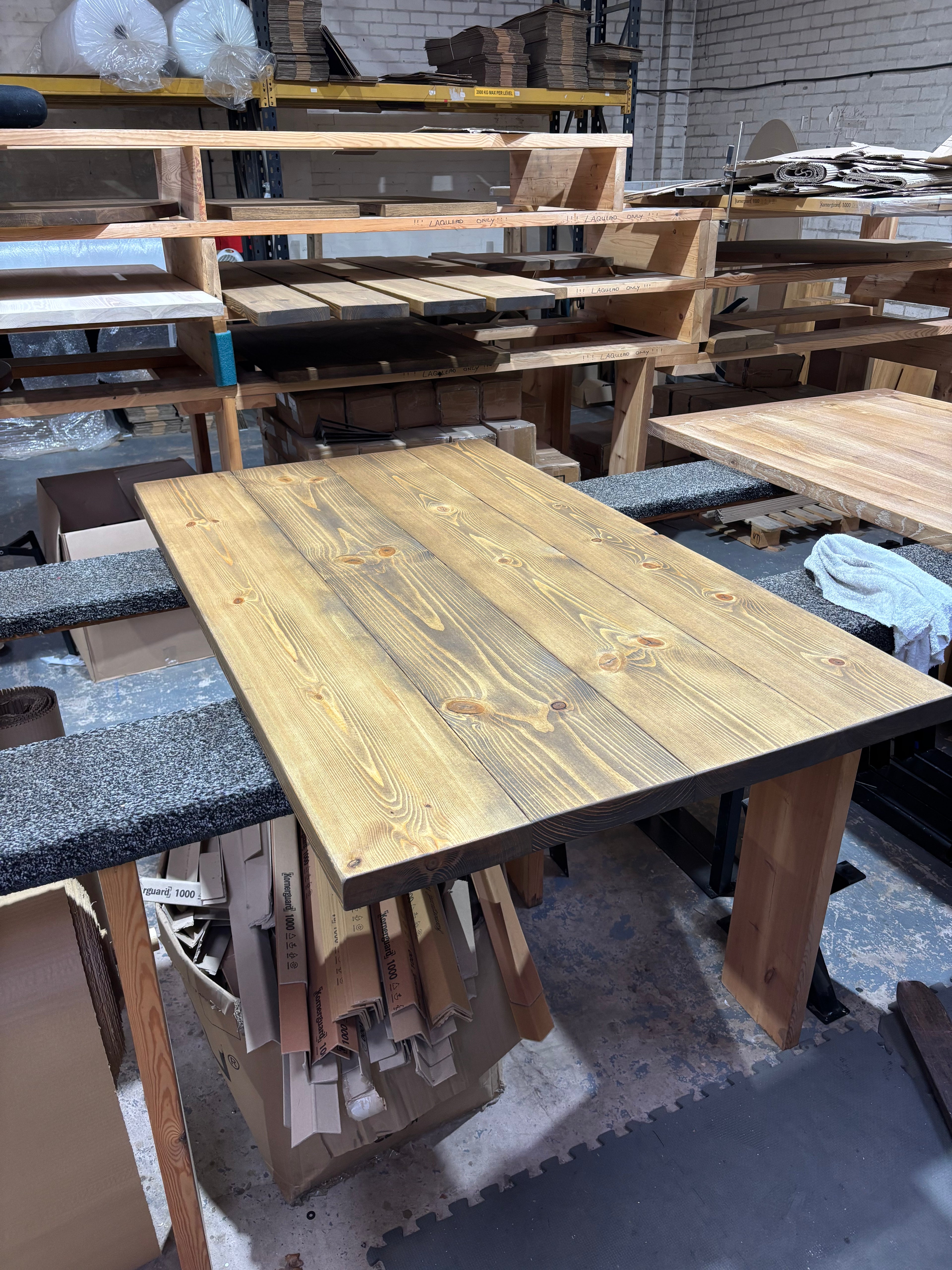 Ex Demo - 150cm x 88cm Smoked Oak Dining Table - Choose your legs