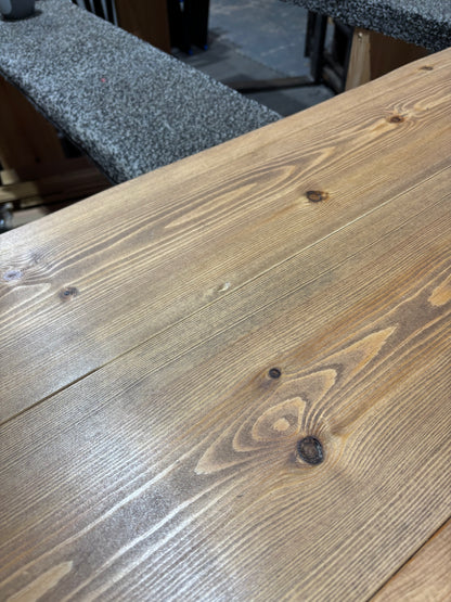 Ex Demo - 160cm x 77cm Whiskey Waney Edge Dining Table - Choose your legs