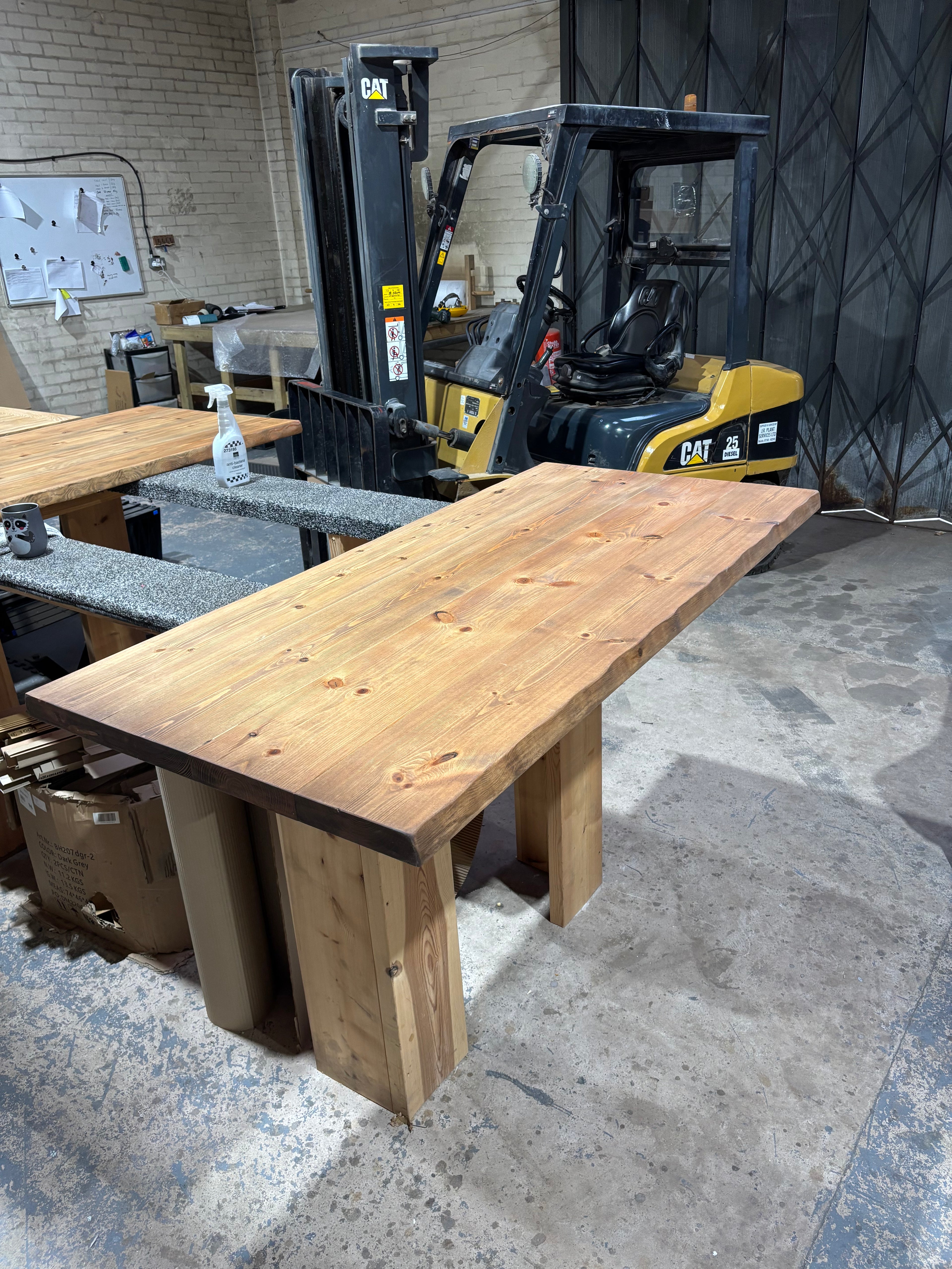 Ex Demo - 160cm x 77cm Whiskey Waney Edge Dining Table - Choose your legs