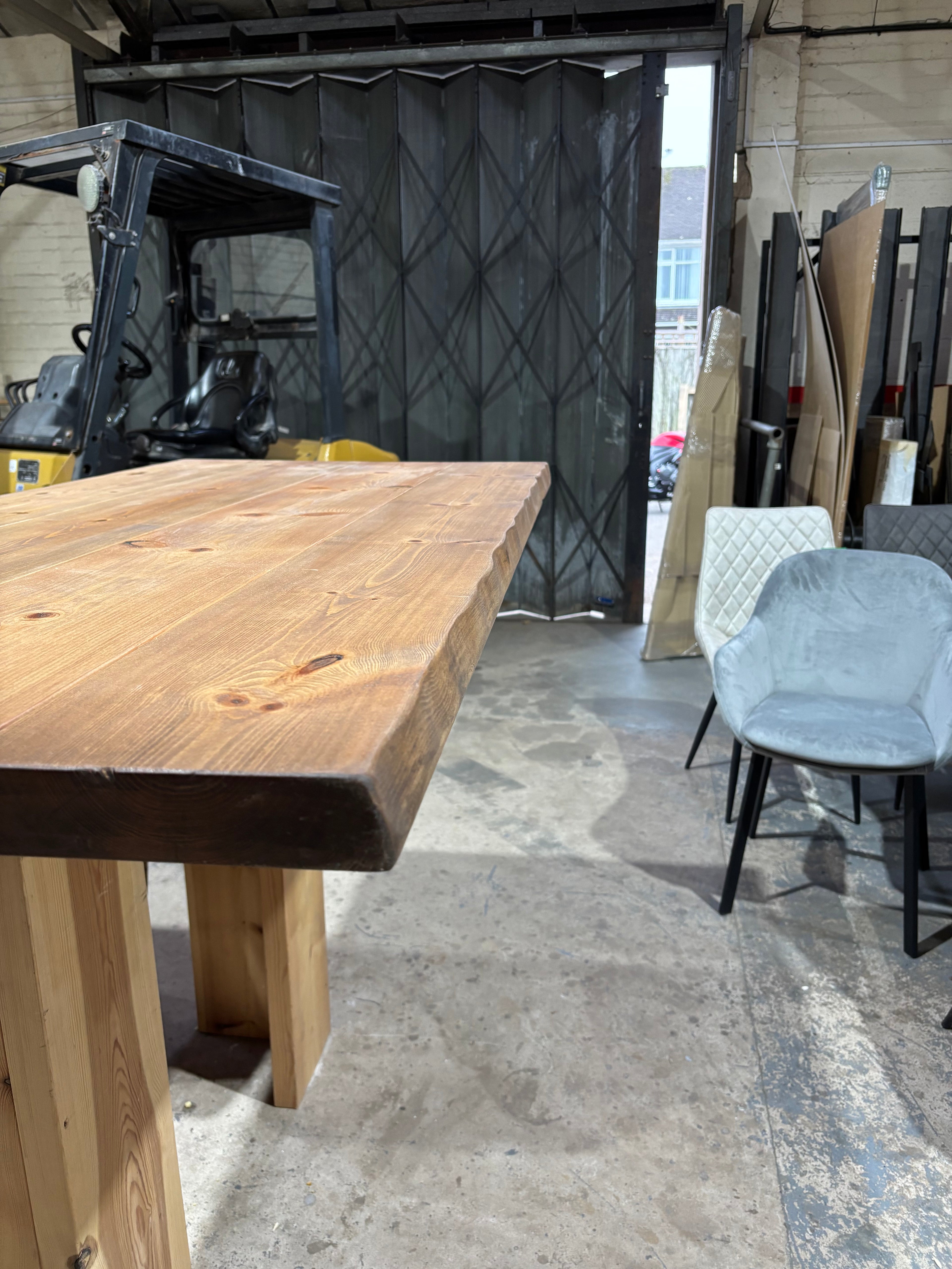 Ex Demo - 160cm x 77cm Whiskey Waney Edge Dining Table - Choose your legs