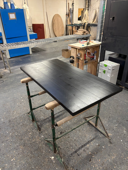 Ex Demo - 150cm x 77cm Black Pine Dining Table - Choose your legs