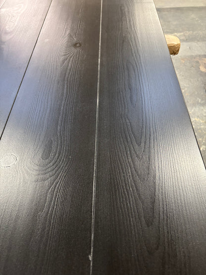 Ex Demo - 150cm x 77cm Black Pine Dining Table - Choose your legs