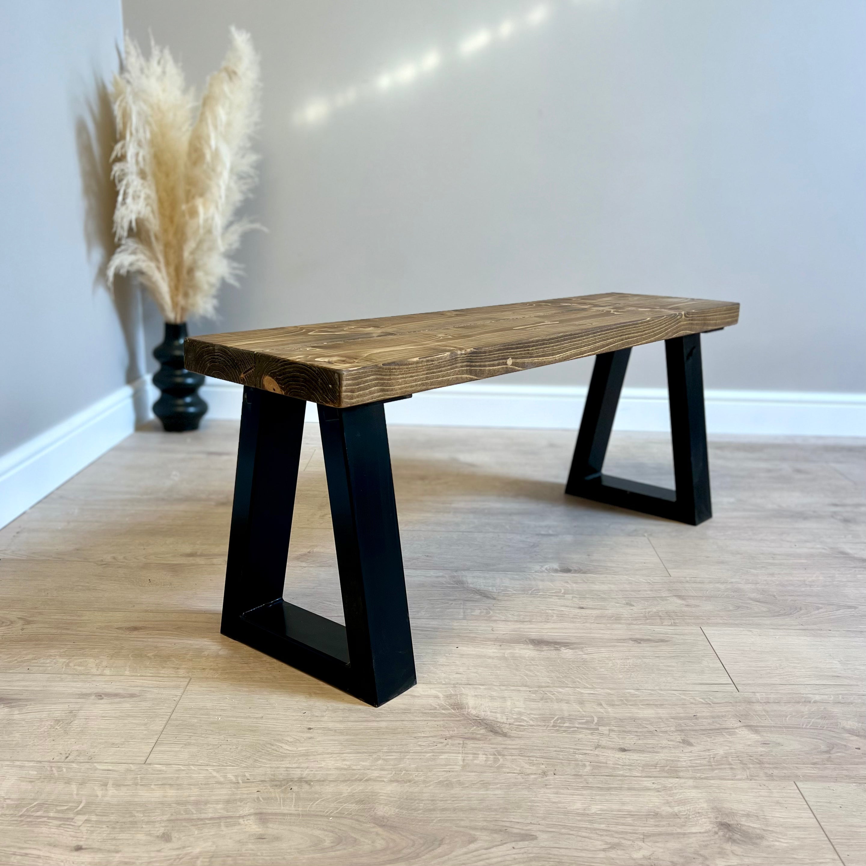 Rustic Dining Bench - Thick Trapeze Bench masterplank-shop   