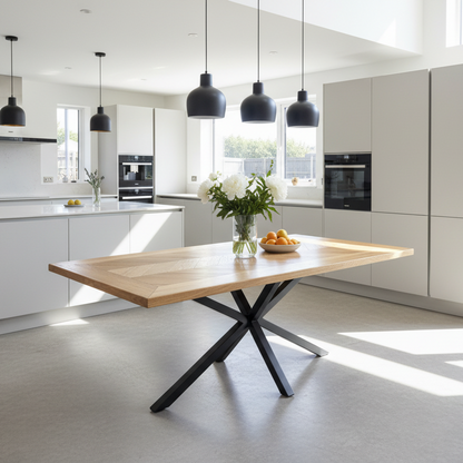 Roscel Herringbone Solid Oak Dining table