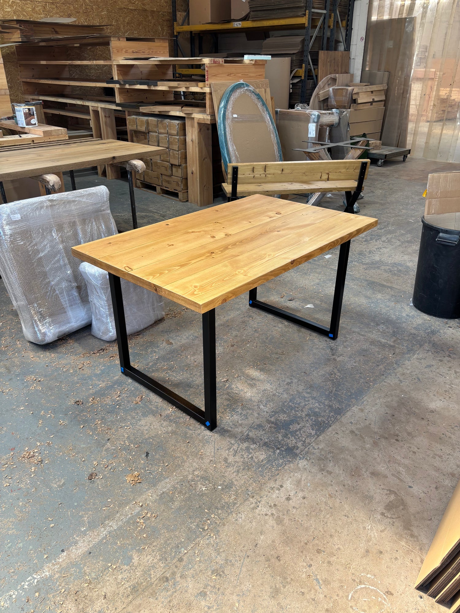 Ex Demo - 140cm x 88cm Rugger Brown Dining Table - Choose your legs