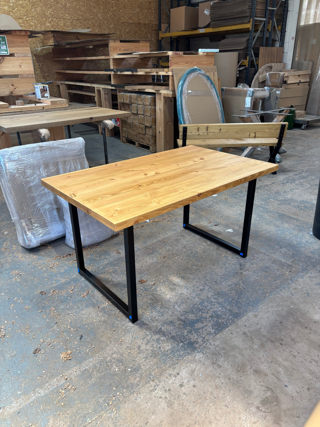 Ex Demo - 140cm x 88cm Rugger Brown Dining Table - Choose your legs