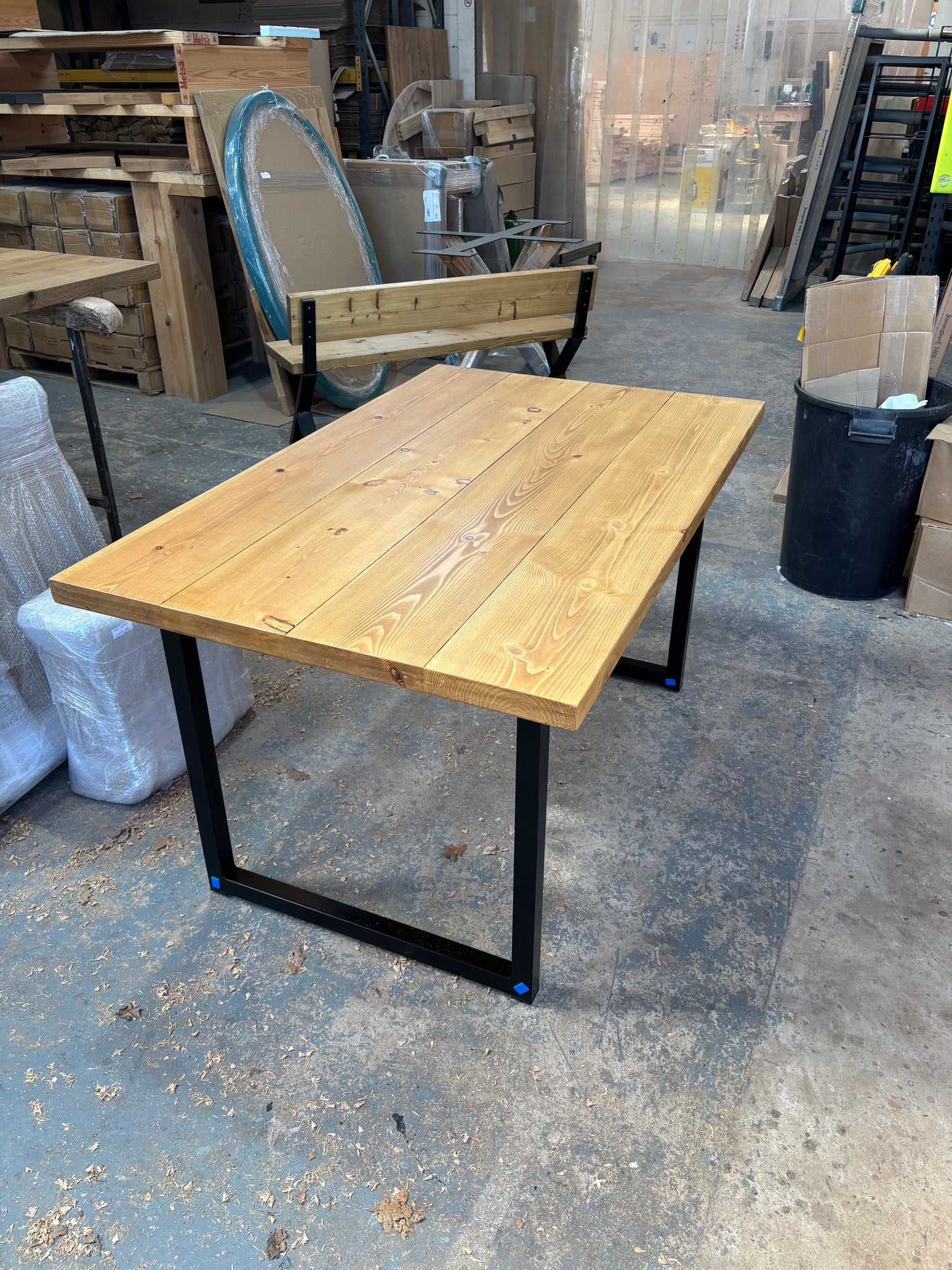 Ex Demo - 140cm x 88cm Rugger Brown Dining Table - Choose your legs