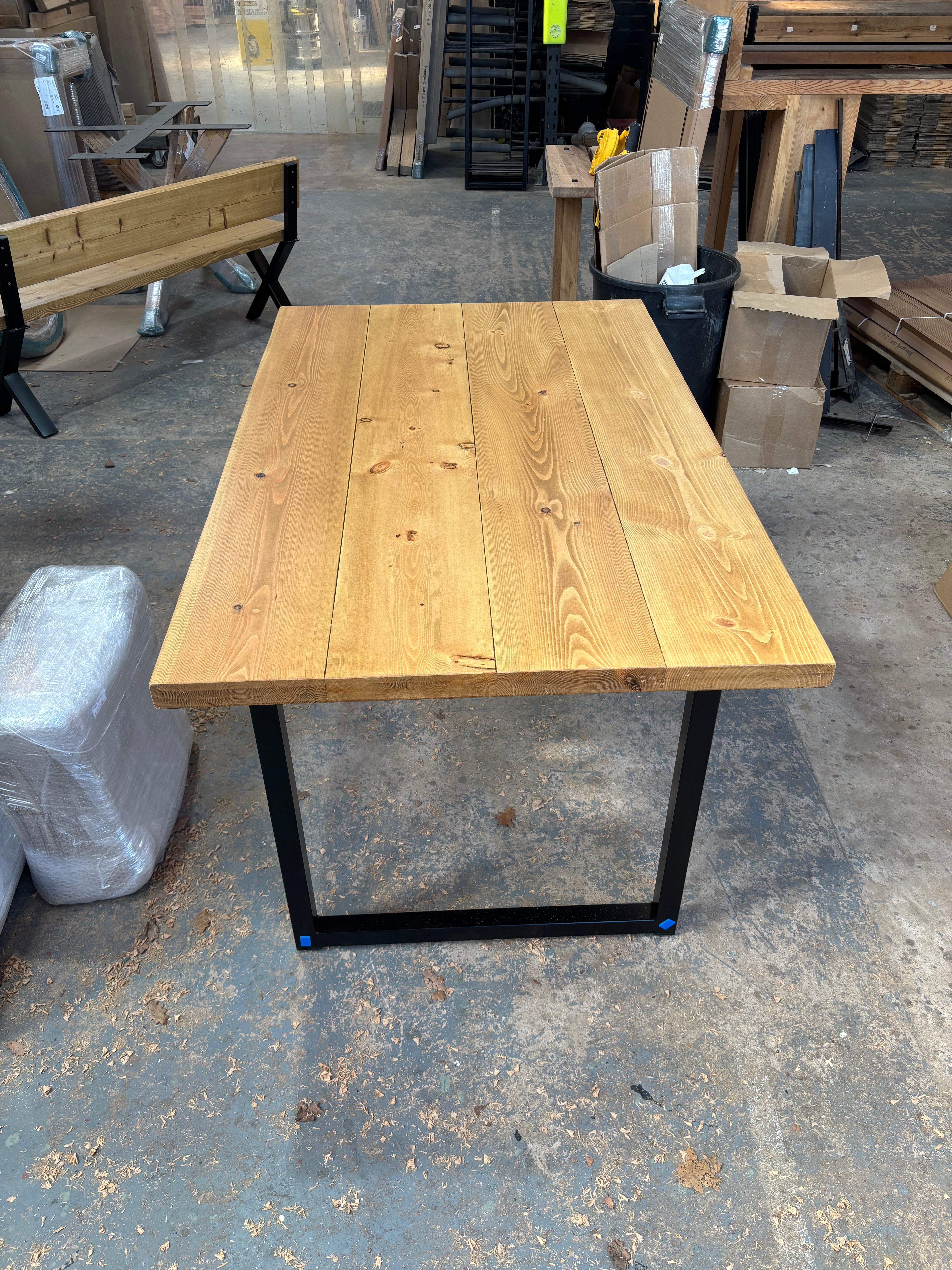 Ex Demo - 140cm x 88cm Rugger Brown Dining Table - Choose your legs