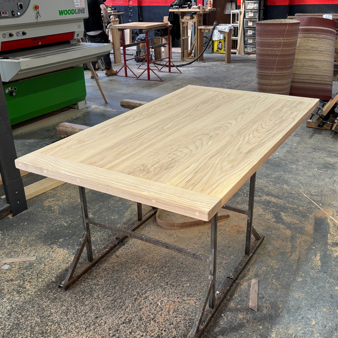 Ex Demo - 150cm x 87cm Solid Ash Dining Table with Breadboard ends - Choose your legs