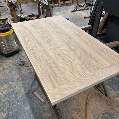 Ex Demo - 150cm x 87cm Solid Ash Dining Table with Breadboard ends - Choose your legs