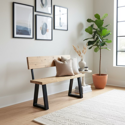 Rustic Dining Bench - With Back Rest
