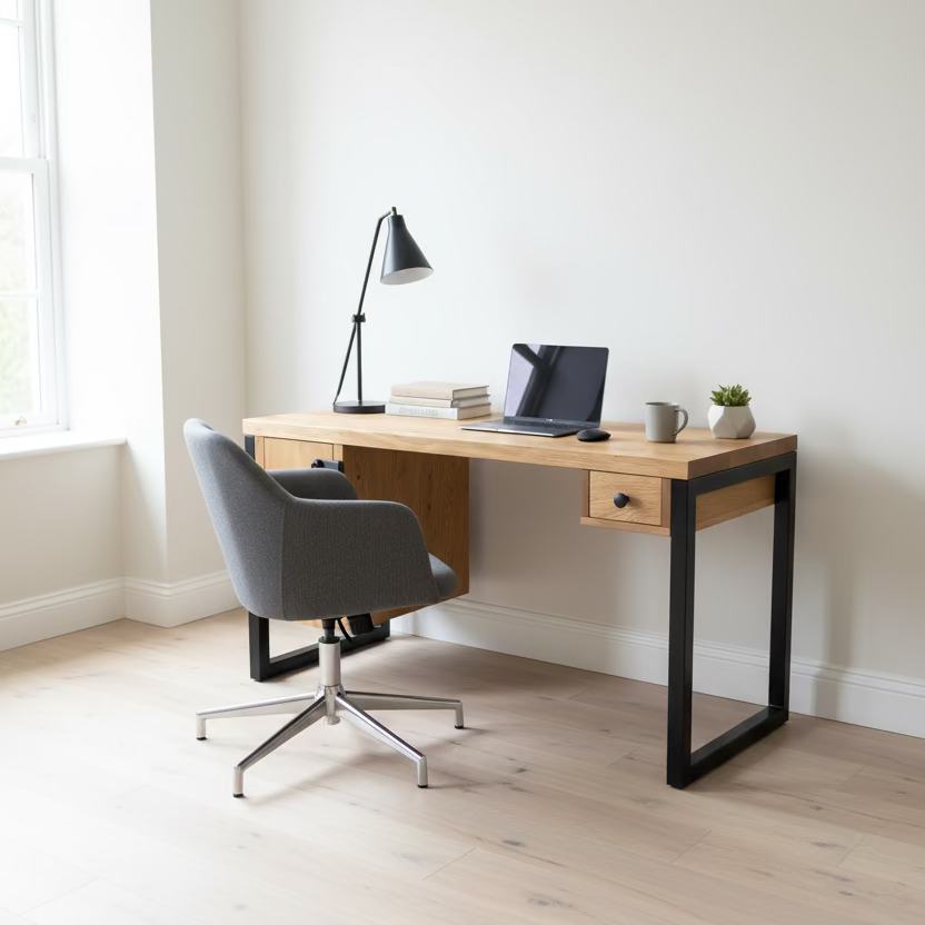 solid oak desk with storage 