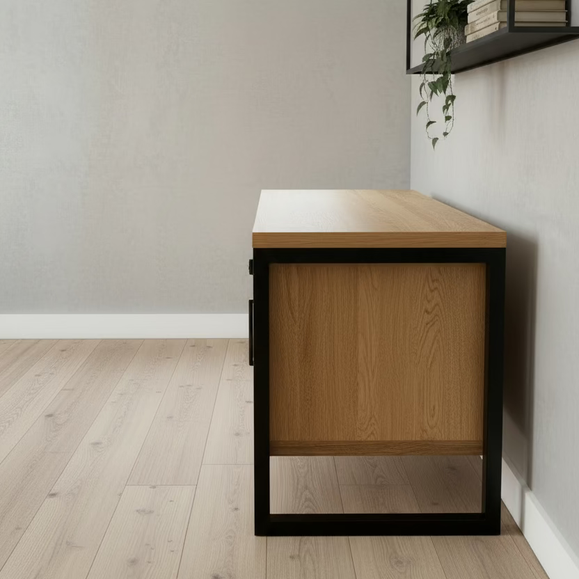 Solid Oak Dranter Desk  - Box frame legs
