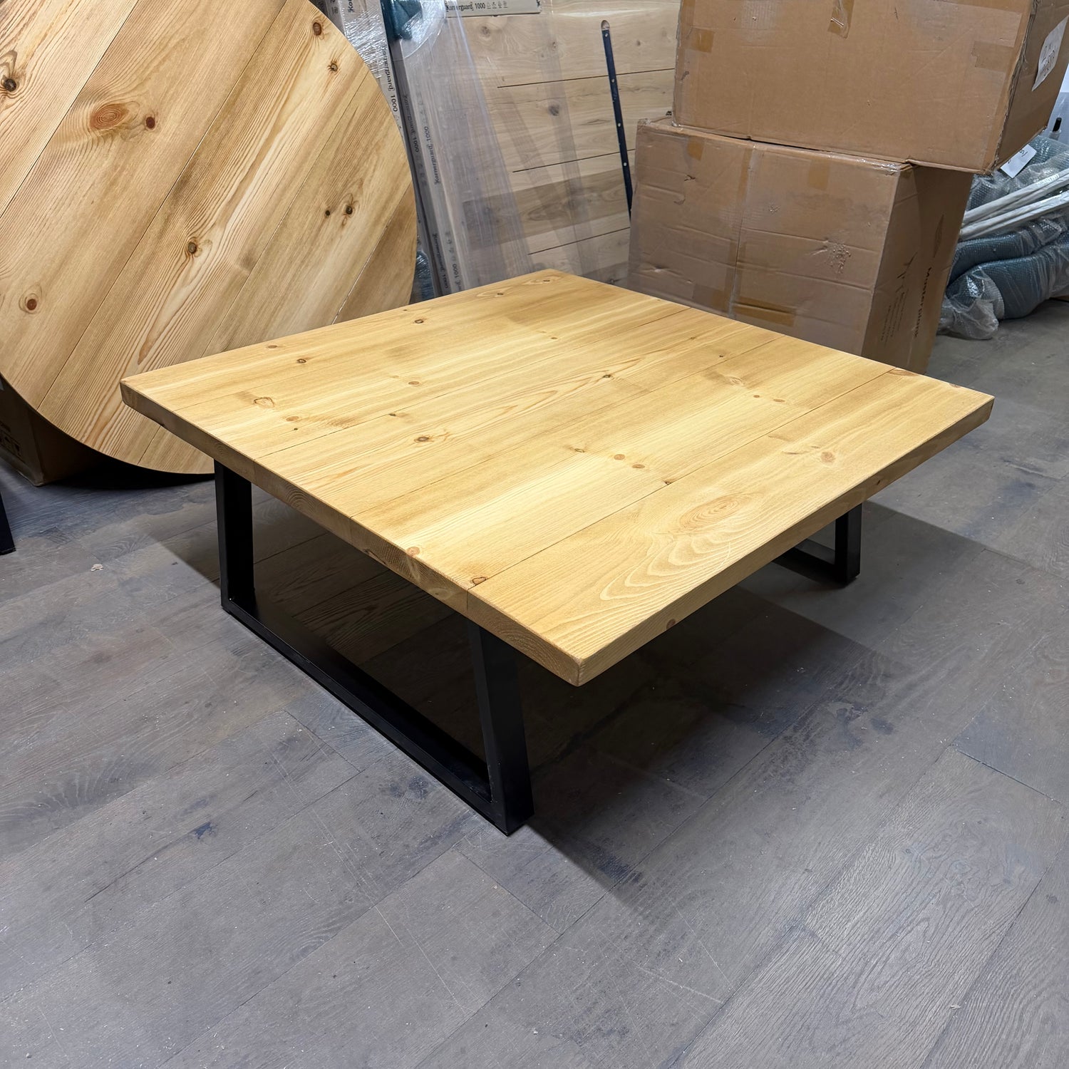 Ex Demo - 100cm x 100cm Rugger brown Brody Coffee table