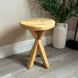 Rustic Wooden side table - Crossed leg table - Boston side table  Masterplank UK   