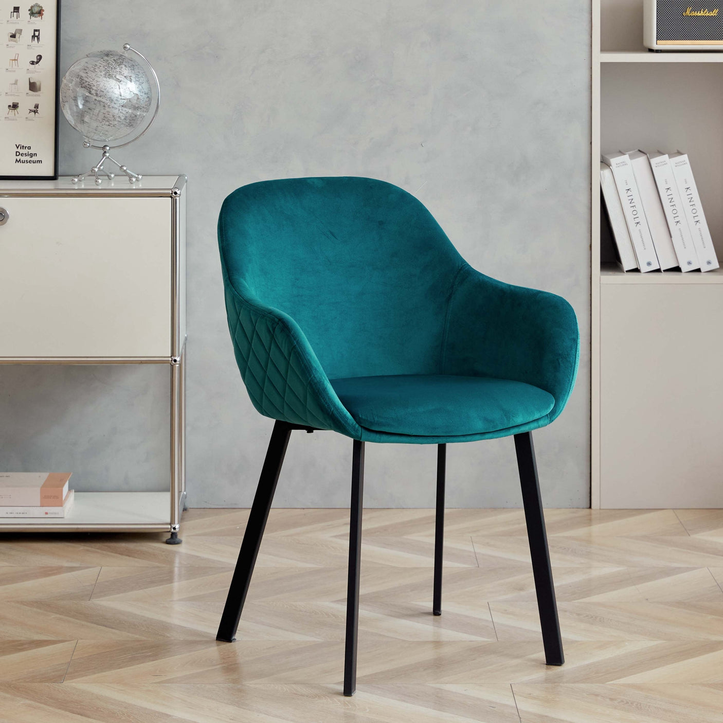 Hafren Dining Chair masterplank shop velvet green grey chair