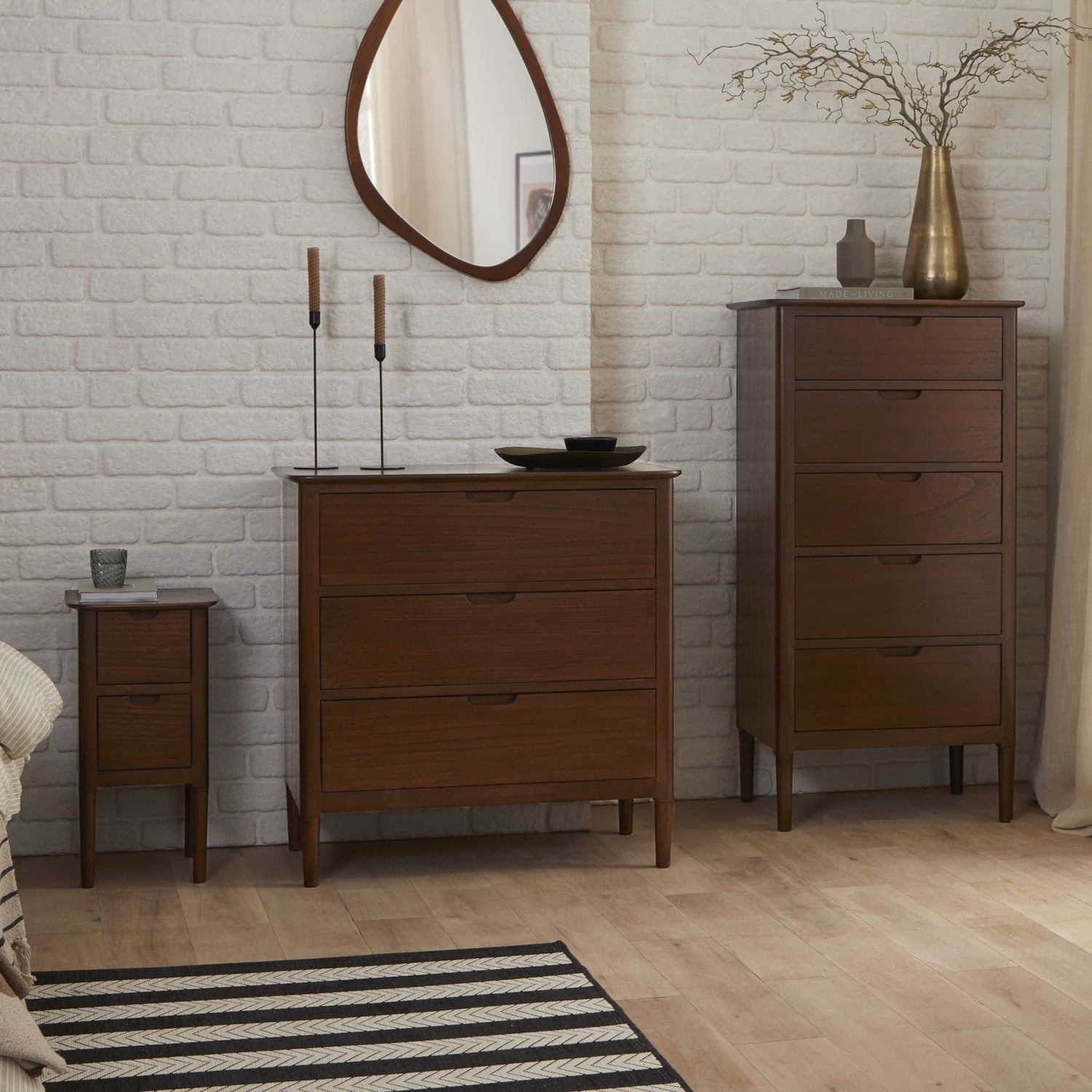 Norway Walnut Chest of 3 Drawers