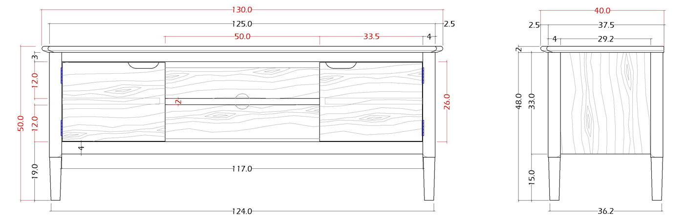 Norway Walnut TV Stand &amp; Media Unit